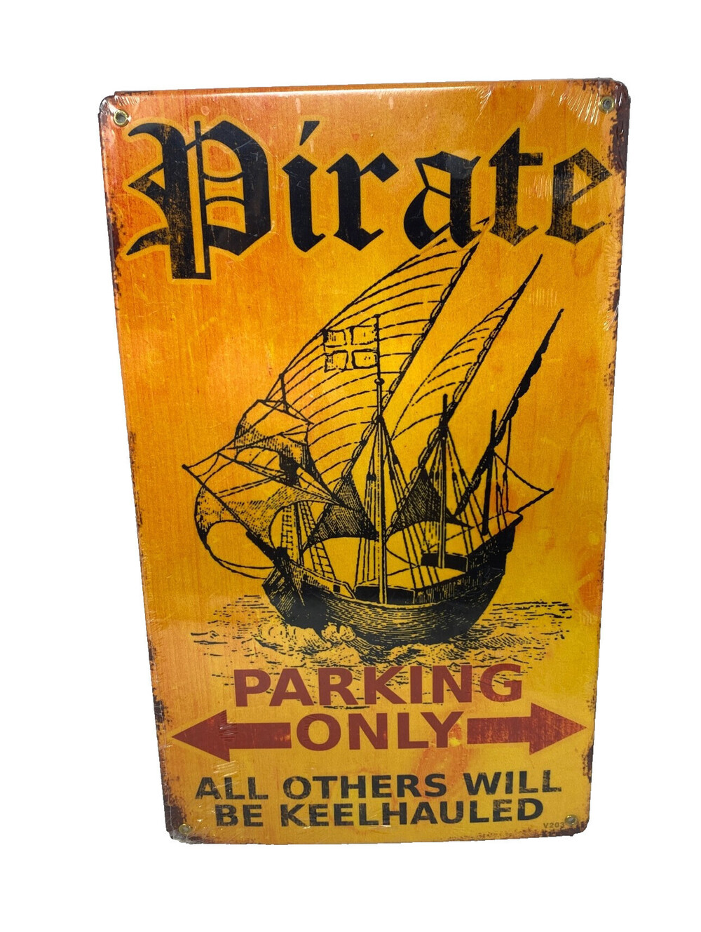 Pirate Parking Only Embossed Metal Tin Sign Keelhauled Man Cave Garage Decor